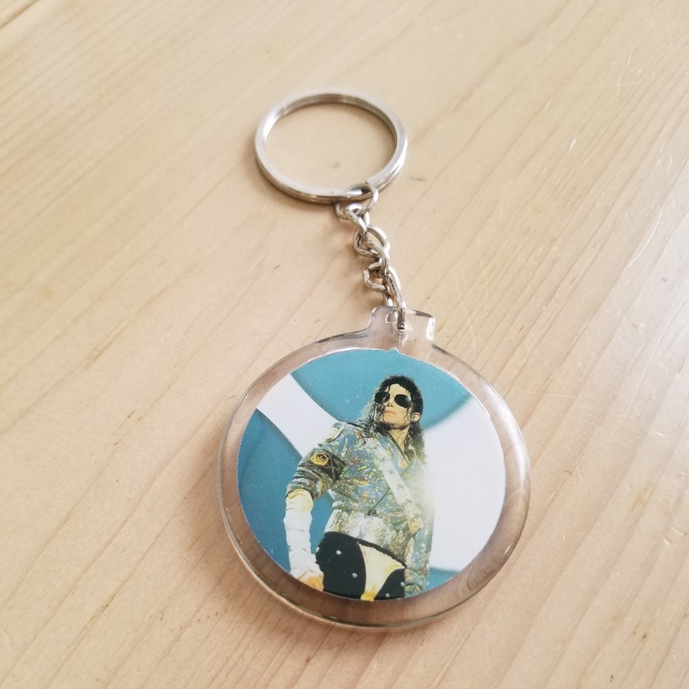 Michael Jackson Acrylic Round Key Chain